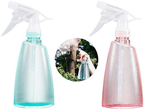2 Stück Sprühflasche, 500ml Sprühflasche mit feinem Nebel, Plastik Zerstäuber Garten Leere Sprühflasche, Blumensprüher, Gardening Trigger Sprayer, für Pflanze Blumen Garten Friseursalon(Grün, Blau)