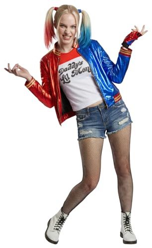 Funidelia Kit disfraz Oficial Harley Quinn - Suicide Squad para mujer, Incluye camiseta y chaqueta, DC Comics - Traje para adultos para Carnaval y Halloween - Talla S