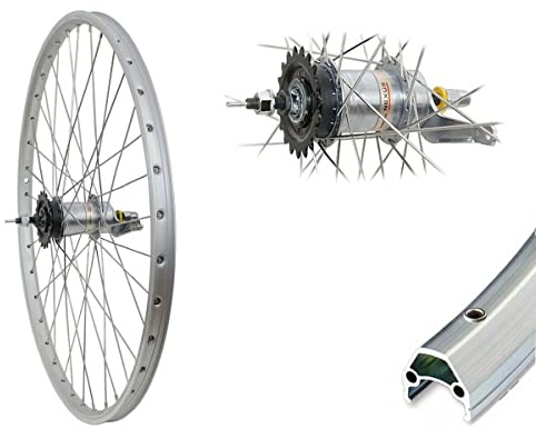 26 Zoll Hinterrad Alu Cut19 Silber Hohlkammerfelge 559-19 Shimano Nexus 3 Gang Rücktritt Bremse NIRO-Speichen