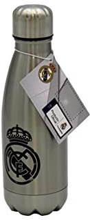 CYPBRANDS Mochilas, Botella Plateada De Acero 550Ml Real Madrid Unisex Niños, M