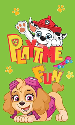 Carbotex Paw Patrol Kinder-Handtuch 30 x 50 cm Verschiedene Motive (Grün PAW211007-R)