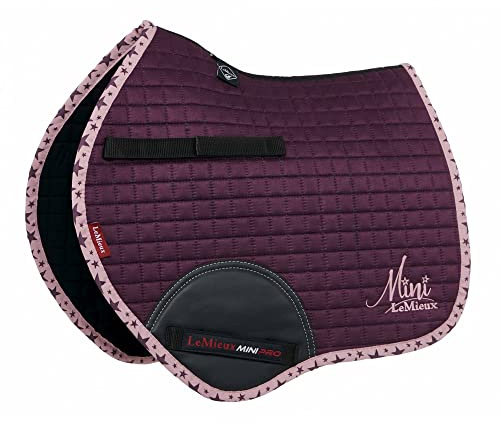 LeMieux Mini Jump Suede Square Saddle Pads for Ponies - Breathable & Soft - Bamboo Lining - Saddle Pads for Horses - Equestrian Riding Equipment and Accessories - Fig