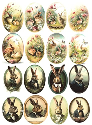Josys Bastelmärchen Reispapier A4 Strohseide Decoupage Ostern Ostereier Blumen Hasen RE1684