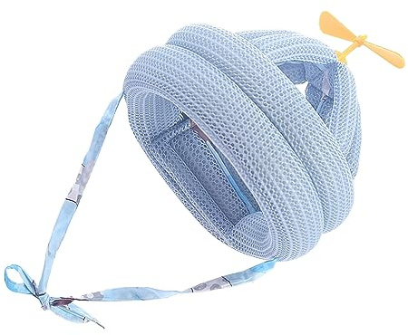 Baby-Schutzhelm, Atmungsaktive Baby-Kopfschutzmütze, Verstellbar, Bequem Zum Krabbeln (Blau)