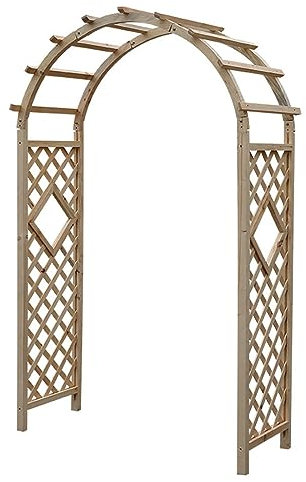 MELPHI Arche de Jardin en Bois, tonnelle de Jardin pour diverses Plantes grimpantes, Arche extérieure pour Plantes grimpantes, légumes, Herbes, décorations (Color : Log Color, Size : 140cm)