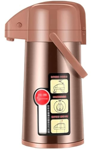 ZUMAHA Large Capacity Thermal Coffee Carafe, Vacuum Flask with Pump Lever-Action, Glass Liner Insulated Carafe, Insulated Pump Coffee Airpot