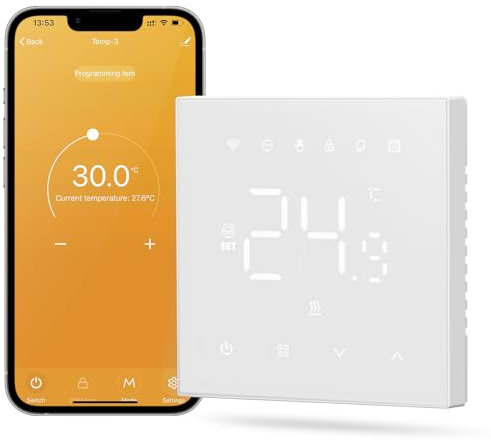 MIUCDA Smart Thermostat Fussbodenheizung Wasser, Tuya WiFi Heizungsthermostat Smart Digital Raumthermostat Kompatibel mit Alexa, Google Home