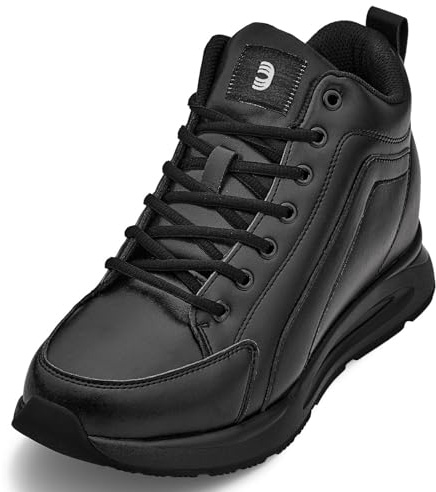 CALTO Scarpe da Basket da Uomo, Invisibili, Altezza Crescente, Scarpe da Basket alla Moda, Altezza 8,1 cm, Nero, 41 EU