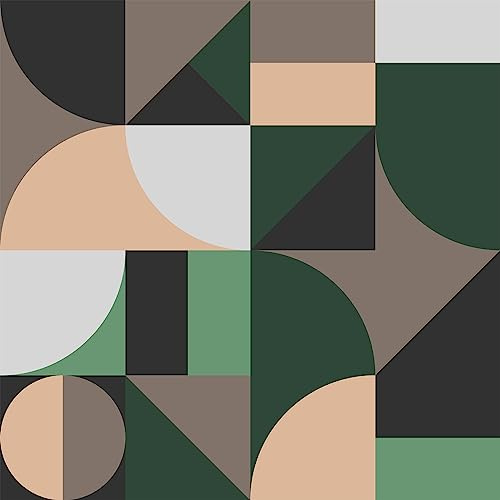 VEELIKE Geometrische Tapete Boho Dreiecke Grün Schwarz Mustertapete Abstrakte Wand Dekoration Schlafzimmer Möbelfolie Muster Tapeten Flur Klebefolie Badezimmer Schrankpapier Wohnzimmer 44.5cm×300cm