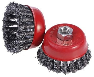 BCOATH 6 Pièces Brosse Métallique Pour Meuleuse D'angle Brosse Pour Perceuse Broyeur Meule à Fil Pour Meuleuse D'angle Outils Galvanisé à Rouille Acier