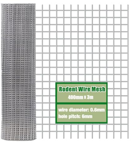 Rodent Proofing Wire Mesh 400mm x 3m,Galvanised Wire Mesh- Keep Rats Out & Protect Your Home, Wire Mesh Roll for Garden and DIY Project,Rat Proof Mesh Sheet-Easy to Install - Maintenance-Free