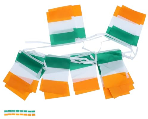 HOLIDYOYO Irische Flagge Wimpelkette Dekoration Für Patrick's Day Vielseitig Einsetzbar Für Partys Bars Und Restaurants Einfach Aufzuhängen Für Drinnen Und Draußen