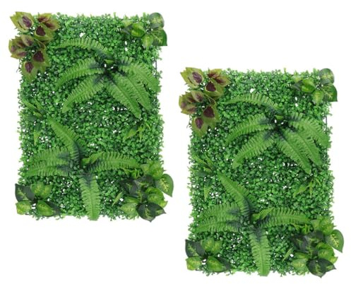 Alipis 2pcs Artificial Grass Wall Panel Realistic Greenery Fence Decor Outdoor Wall Covering Garden Fence Panels