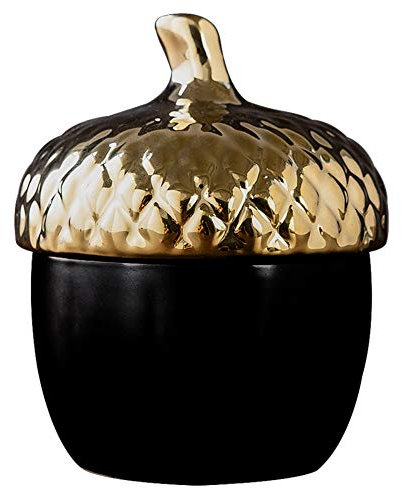 QQYDZSW Skulptur Statue Figur Tier Dekor Statue Ornamente Nordic Kreative Tannenzapfen Vorratsdosen Versiegelte Dosen Einfache Europäische Luxus Gold Keramik Vorratsdose Heimdekoration Ornamente