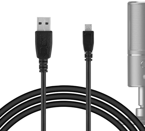 Geekria for Creators USB-A-auf-Micro-USB-Mikrofonkabel, 280 cm, kompatibel mit Razer Seiren Emote, Seiren X, Mikrofonkabel (schwarz)