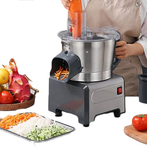 3 In1 Electric Vegetable Cutting Machine, Slicing & Shredding & Dicing Machine, 300W Commercial Veggie Chopper Heavy Duty Fruits Cutter, 8h Work & Double Lockdown，for Restaurant, Milk Tea Shop