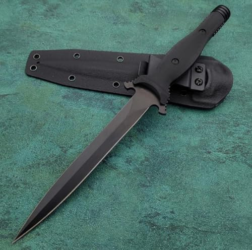 Generisch TEERMA BI7 - Großes Jagdmesser aus A2-Stahl - Feststehendes mit Scheide - Zweischneidiges Schwert mit G10-Griff - Full Tang Survival Messer für Outdoor Aktivitäten