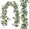 2Pcs Artificial Eucalyptus Garland, 5.9FT Greenery Garland, Faux Eucalyptus Leaves Vines Artificial Greenery Vines Table Runner for Table Home Wedding Indoor Outdoor Decor