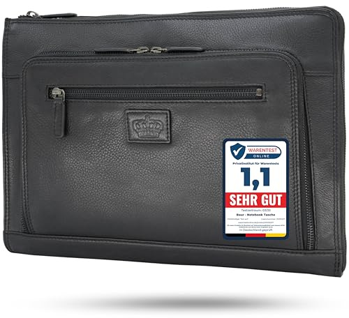 Baur Tasche Echtleder | Laptoptasche für 13,6” Zoll | Notebooksleeve | Handgefertigte Businesstasche | Tragetasche mit dünnem Design | Notebook-Maße max. 31cm x 24cm