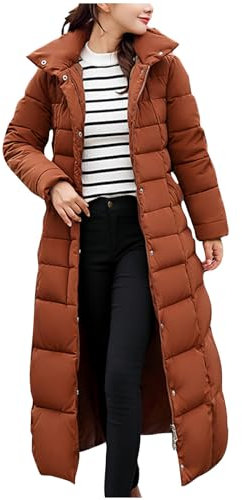 KOG Winterjacke Damen Parka Elegante Jacken Baumwolle Fahrradmantel Einfarbig Oberteil Frauen Sale Angebote Elegant Winter Kapuzenpullover Teenager Mädchen Vliesjacke Outlet Amazon Kaffee M