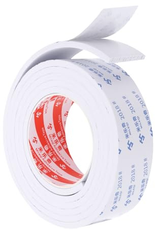 PATIKIL 2m/6.6ft Ruban en mousse d'étanchéité, 4cm de large 5mm d'épaisseur Bande d'étanchéité adhésive simple face pour l'isolation des portes et fenêtres, blanc