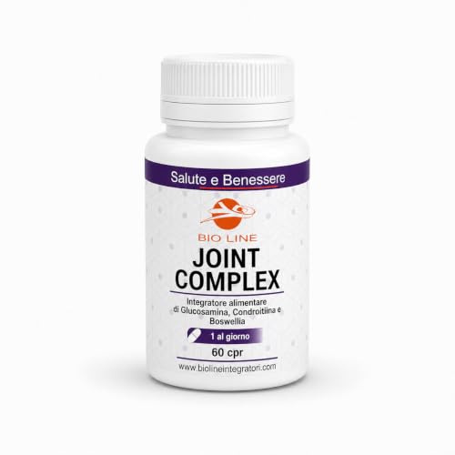 Laboratori Bio Line JOINT COMPLEX - Integratore Utile per le Articolazioni a Base di Glucosamina Condroitina e Boswellia Alto Dosaggio (60 Compresse) Aiuto per Cartilagine ed Articolazioni