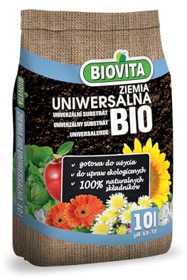 BIOVITA Bio Universelle Blumenerde 10L – Natürliche, Bio Pflanzenerde für Haus- und Gartenpflanzen