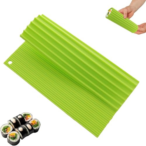 agogue 1 Stück Sushi Matte Silikon,Sushi Rolle DIY Machen Antihaftbeschichtet, Maker Wiederverwendbar Und Leicht Zu Reinigen Rollmatte,Geeignet für Partys Picknicks und Reisen