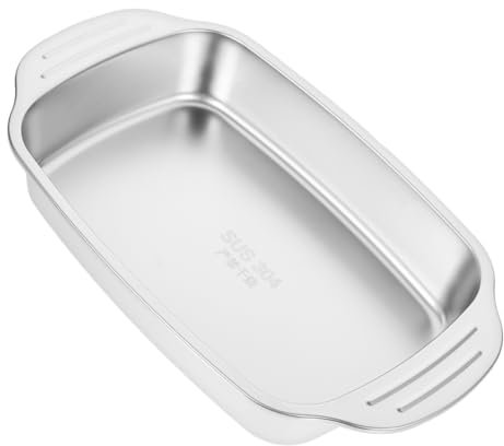 HOMSFOU Stainless Steel Grilled Fish Plate Rectangular Tray for Seafood Serving Use As Hotel Pans Household Induction Cooker Baking Tray