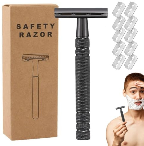 Manual Razor for Men Women, YiYunTE Beard Razor Shavers for Bikini Armpit Leg Hair, Reusable Face Eyebrow Shaving Razor Kit, Durable Stainless Steel Hair Removal Tool Safety Razors Gift for Travel