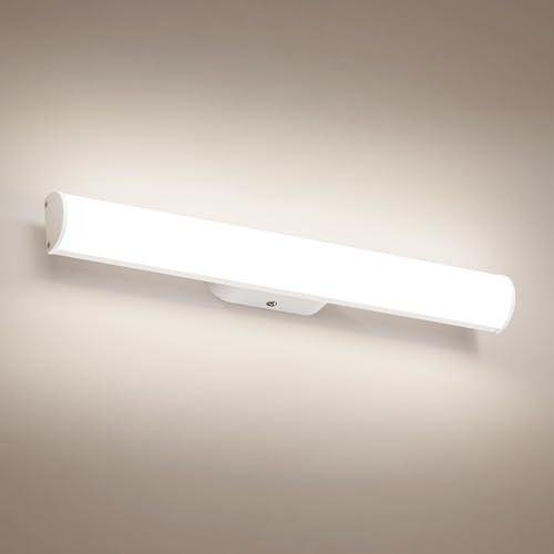 OOWOLF Spiegellampe Badezimmer, 31.5 cm, 12W 4000K, IP44 Wasserdicht, für Bad, Schminktisch & Schrank, Weiß