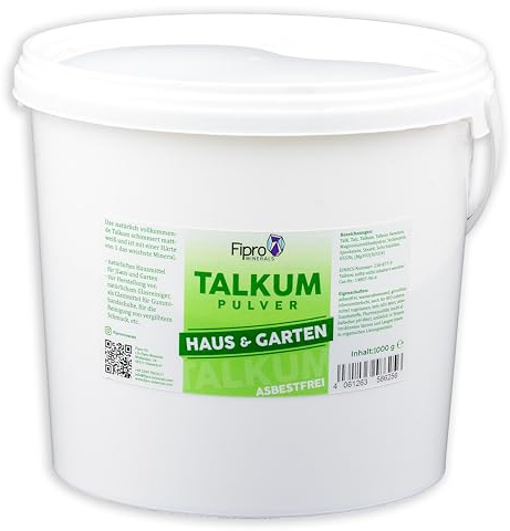 Fipro Minerals TALKUMPULVER 1kg | Talkum-Puder aus 100% Talk Talc | Haus | Haushalt | Garten | natürliches Hausmittel | Fettflecken Schuhpflege Feuchtigkeit Fensterreiniger (1)