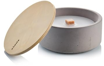 Betonfeuer® Suma - Das Original | Das Feuer, das für Immer brennt | Kerzenfresser mit Dauerdocht für Garten und Terrasse | Wachsfresser aus Beton | Handarbeit 'Made in Germany' | (Größe M (ø14cm))