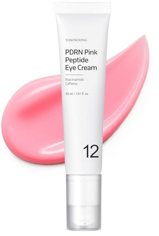 TOSOWOONG PDRN Pink Peptide Ögonkräm mot Fina Linjer, Mörka Ringar | 5 000 ppm Lax-DNA, Koffein, Liposom Retinol, Anti-Aging, Rynkor, Fasthet, Svullnad, Koreansk Hudvård, 30 ml