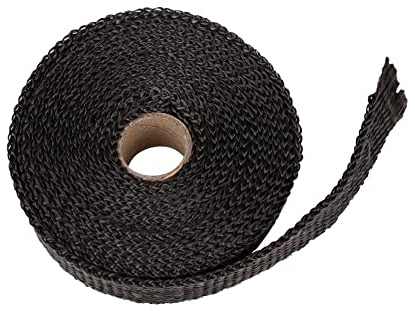 Bande Thermique Echappement 5M rouleau en fibre de verre bouclier thermique moto échappement en-tête tuyau chaleur Wrap ruban Protection thermique + 4 attaches Kit tuyau d'échappement Insulat Isolant