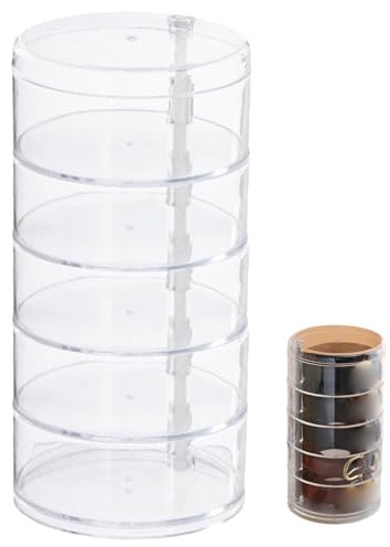 Hbbgdiy Organisateur de ceinture en plastique transparent à 5 couches, Boîte de rangement tiroir tournante 4, 5 x 8, 7 pouces pour les courroies, les liens, les montres, les bijoux et le maquillage