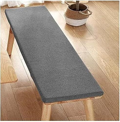 Bankauflage Outdoor 5cm Dick – abnehmbarer Bezug waschbar -Gartenbankkissen aus Leinen - Sitzpolster für Bänke, Stühle, Terrassenmöbel, Terrasse, Innen Fensterbank, Flurbank(Dark gray,120x30x5cm)