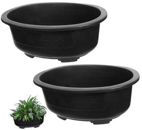 Alasum Maceta Grande para Bonsáis Ovalada de Plástico Reutilizable Orificio de Drenaje para Jardinería Doméstica y Cultivo de Plantas Pequeñas, Adecuado para Interior y Exterior