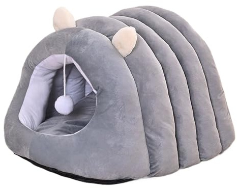 Lit couvert pour chat - Maison de chat confortable - Nid de petits animaux - Espace de couchage confortable pour chatons, chiots, utilisation intérieure dans la chambre à coucher, l'appartement, le