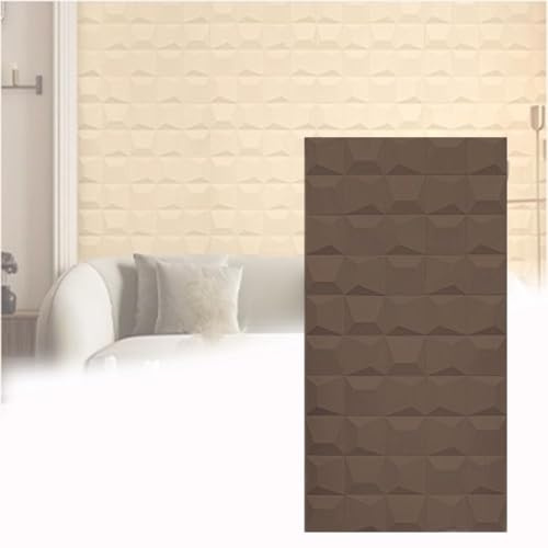 Panel De Pared 3D De PU para Decoración De Paredes Interiores. Ladrillos Estructurales Ligeros De PU. Textura Piramidal 3D. Ignífugo. para Decoración De Paredes(Gris Oscuro,8PCS)