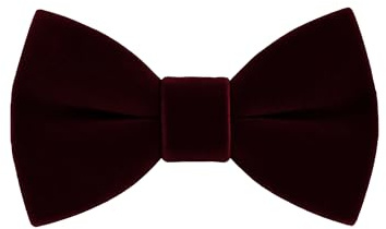 Herr sammet snusnäsduk fluga & näsduk set bröllop gala halsband tillbehör, vin, One Size