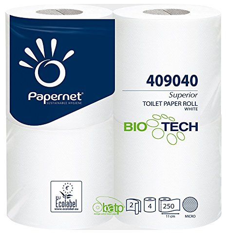32 Rollen im Paket BIO TECH Toilettenpapier 2-lagig/250 Blatt für Boot, Chemietoiletten, Wohnwagen, Wohnmobile und Caravan