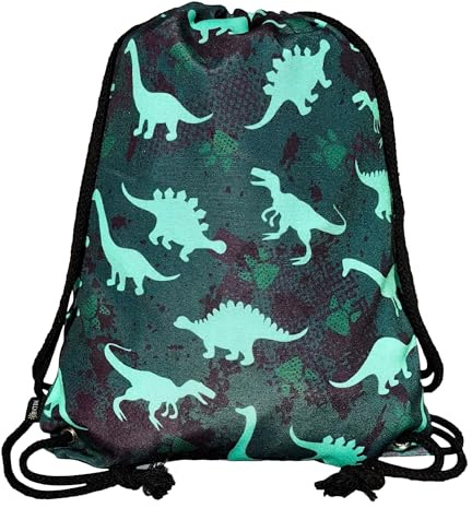 HECKBO Bolsa de deporte de tela para niño, diseño de dinosaurios, 40x32 cm, guardería, pesebre