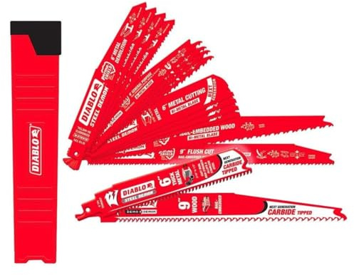 Diablo Bi-Metal Reciprocating Saw Blade Set - 6 & 9 Lengths - 14 Piece