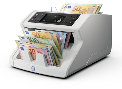 Safescan 2265 Geldzählmaschine, Wertzählung für gemischte EUR- und GBP-Banknoten - Banknotenzähler mit 5-facher Echtheitsprüfung - zählt sortierte Banknoten aller Währungen