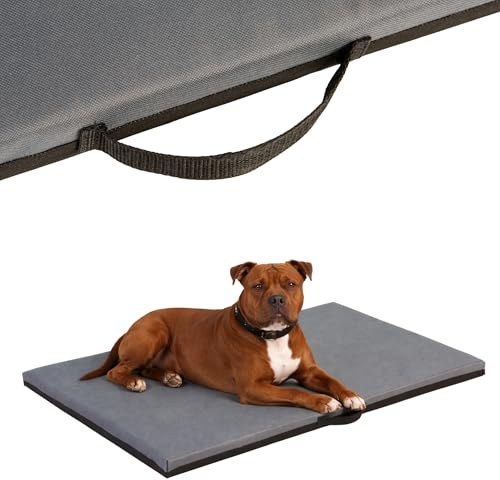 COOL PET Orthopädische Hundematratze, 120 × 80 × 5 cm – VISCO-Schaumstoff (Memory-Schaum), strapazierfähiger Oxford-600D-Bezug mit wasserabweisendem PVC-Anstrich, Made in EU, Grau