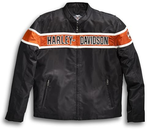 HARLEY-DAVIDSON Veste de loisirs Generations 21, noir/orange, 4XL