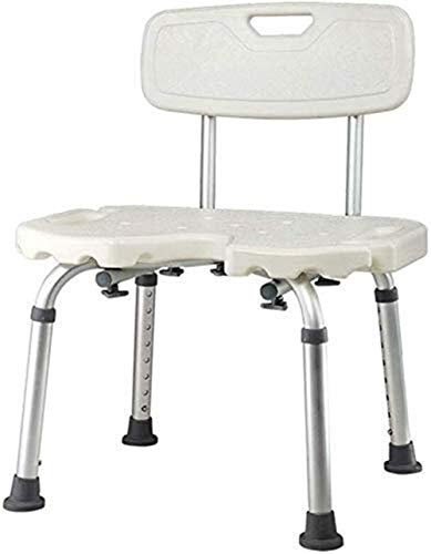 ZJYWMM Sgabello per Doccia Sedile per Vasca da Bagno Sedile per Vasca Regolabile in Altezza con Schienale Antiscivolo, in Alluminio Leggero, per Anziani con disabilità 150 kg