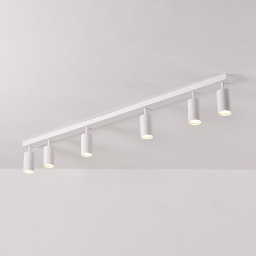 M2 OUTLET Aufbauleuchten: LED 6-flammig schwenkbare Deckenleuchte | Deckenspots mattweiß für LED Spot, normale Halogen