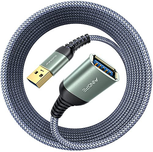 AINOPE 5m USB-Verlängerungskabel USB 3.0 Verlängerungskabel Hohe Datenübertragung Typ A Stecker zu Buchse Kompatibel mit Webcam, Gamepad, USB Tastatur, Flash Drive, Festplatte, Drucker